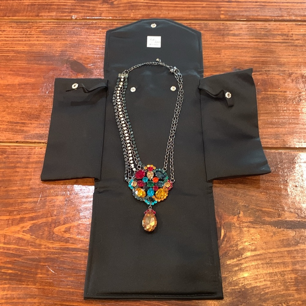 Kenneth Jay Lane Multi-Color Rhinestone Statement Necklace - Picture 3 of 15